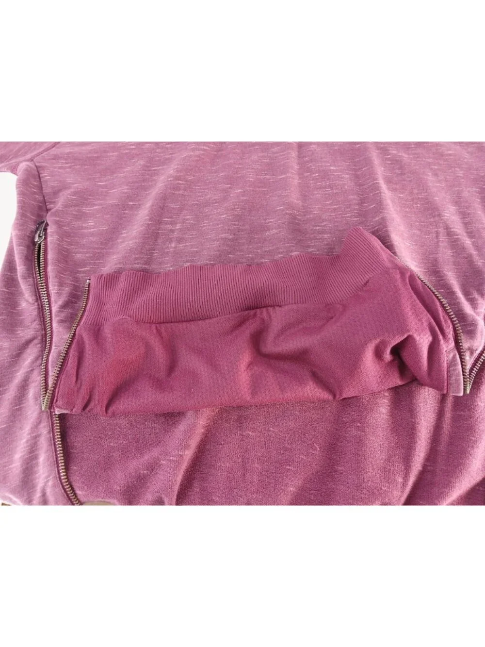 Lululemon Womens Burgundy Hoodie Om Roam Size 8 Heathered Berry Side Zippers - Picture 15 of 16